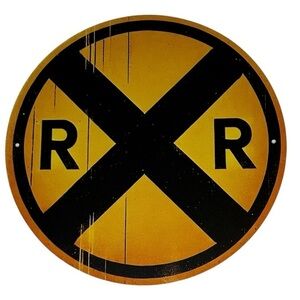 Railroad‎ Crossing Metal Sign. New